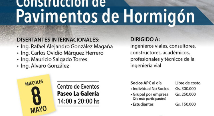 Organizan Seminario Internacional sobre Construcción de Pavimentos de Hormigón